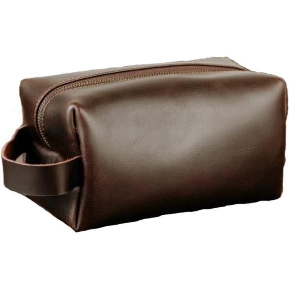 Bags | Genuine Leather Toiletry Bag Leather Dopp Kit For Mens Travel ...